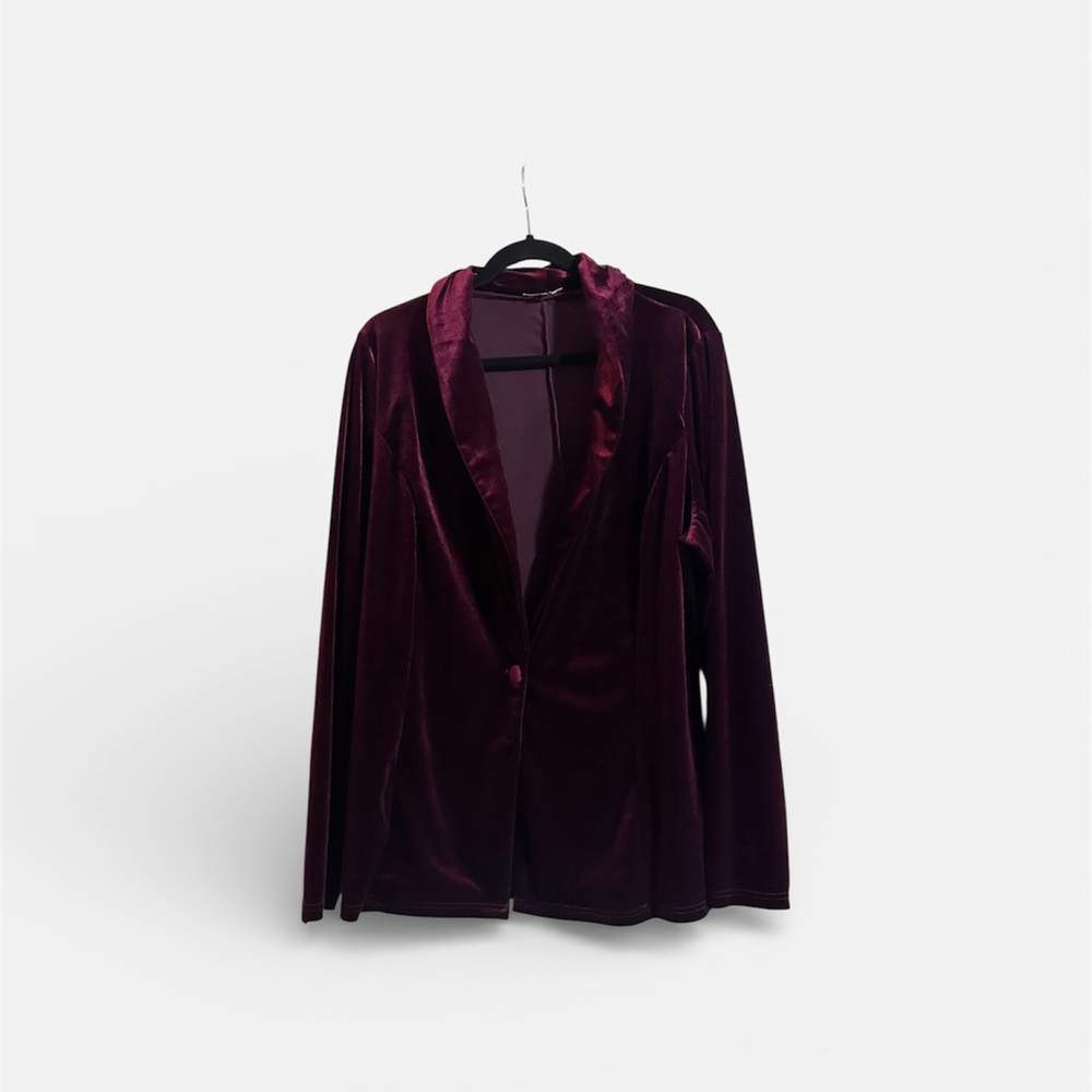 Fashion Nova Elegant Velvet Burgundy Blazer 2XL